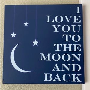 I Love You to the Moon and Back shelf/wall decor
